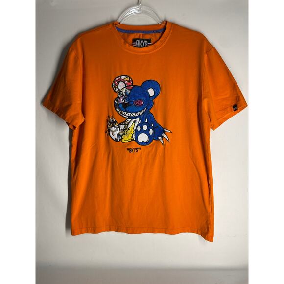 BKYS Orange Bear Bionic tee Short Sleeve Graphic T-shirt size Large - Picture 1 of 7